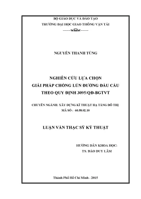 Nghiên cứu lựa chọn giải pháp chống lún đường đầu cầu theo quy định 3095