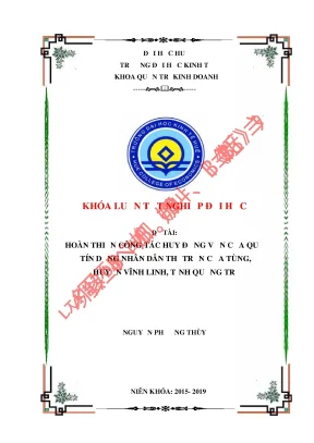 Hoàn thiện công tác huy động vốn của quỹ tín dụng nhân dân thị trấn cửa tùng huyện vĩnh linh tỉnh quảng trị