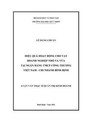 Hiệu quả hoạt động cho vay doanh nghiệp nhỏ và vừa tại ngân hàng tmcp công thương việt nam chi nhánh bình định