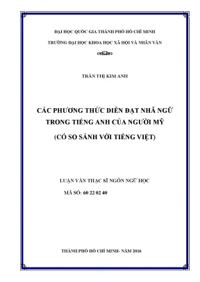 Các phương thức diễn đạt nhã ngữ trong tiếng anh của người mỹ có so sánh với tiếng việt