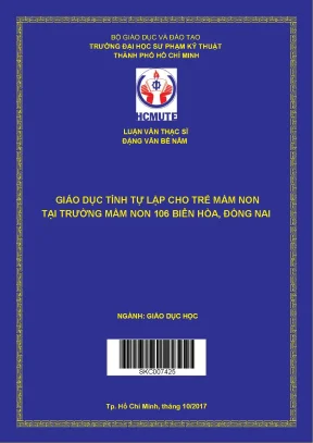 Giáo dục tính tự lập cho trẻ mầm non tại trường mầm non 106 biên hòa đồng nai