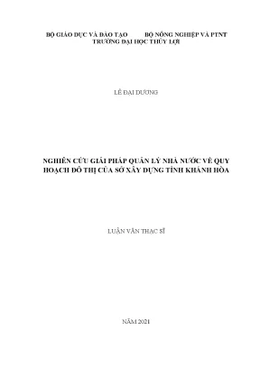 Nghiên cứu giải pháp quản lý nhà nước về quy hoạch đô thị của sở xây dựng tỉnh khánh hòa