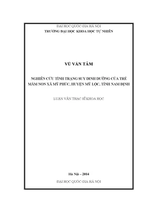 Tài liệu nghiên cứu suy dinh dưỡng trẻ mầm non nam định