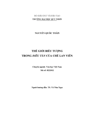 Luận văn thạc sỹ thế giới biểu tượng trong điêu tàn của chế lan viên