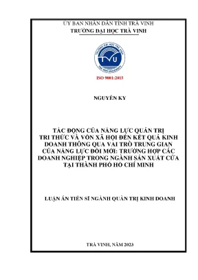 Tác động của năng lực quản trị tri thức và vốn xã hội đến kết quả kinh doanh thông qua vai trò trung gian của năng lực đổi mới