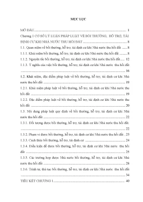 Pháp luật về bồi thường hỗ trợ tái định cư khi nhà nước thu hồi đất từ thực tiễn tại thành phố vĩnh yên tỉnh vĩnh phúc