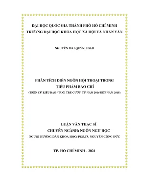 Phân tích diễn ngôn hội thoại trong tiểu phẩm báo chí trên cứ liệu báo tuổi trẻ cười từ năm 2016 đến năm 2018
