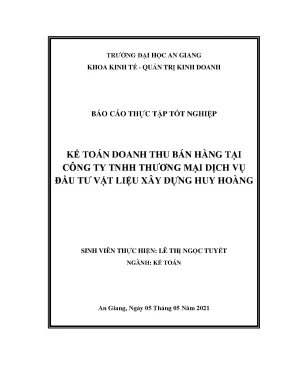 Kế toán doanh thu bán hàng tại công ty tnhh thương mại dịch vụ đầu tư vật liệu xây dựng huy hoàng