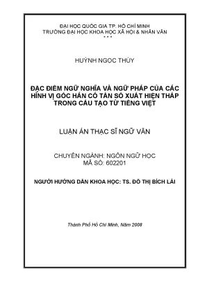 Đặc điểm ngữ nghĩa và ngữ pháp của các hình vị gốc hán có tần số xuất hiện thấp trong cấu tạo từ tiếng việt