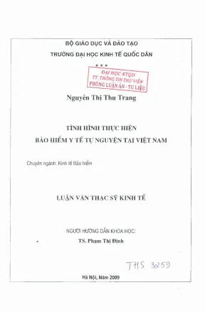 Tình hình thực hiện bảo hiểm y tế tự nguyện tại việt nam