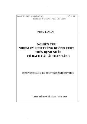 Nghiên cứu nhiễm ký sinh trùng đường ruột trên bệnh nhân có bạch cầu ái toan tăng