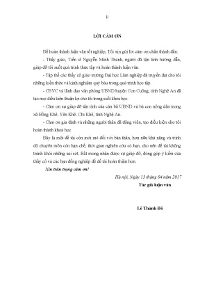 Đánh giá hiệu quả một số mô hình sử dụng đất trên địa bàn huyện con cuông tỉnh nghệ an