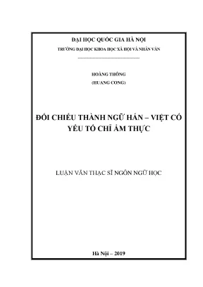 Đối chiếu thành ngữ hán việt có yếu tố chỉ ẩm thực