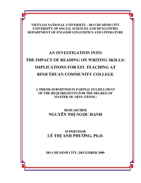 An investigation into the impact of reading on writing skills implications for efl teaching at binh thuan community college m a 60 14 10