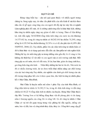 Nghiên cứu đặc điểm cấu trúc của một số trạng thái rừng tự nhiên phục hồi sau khai thác tại mai châu tỉnh hòa bình