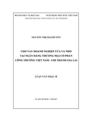 Tài liệu cho vay doanh nghiệp vừa và nhỏ tại ngân hàng thương mại