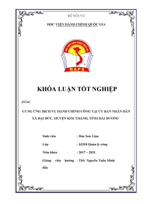 Cung ứng dịch vụ hành chính công tại ubnd xã đại đức huyện kim thành tỉnh hải dương 1