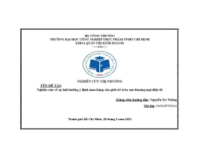 Đề tài nghiên cứu về sự ảnh hưởng ý định mua hàng của giới trẻ trên sàn thương mại điện tử