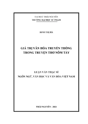 Giá trị văn hóa truyền thống trong truyện thơ nôm tày