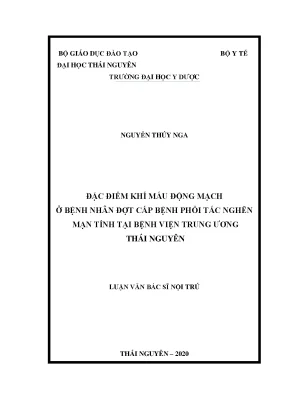 Đặc điểm khí máu động mạch ở bệnh nhân đợt cấp bệnh phổi tắc nghẽn mạn tính tại bệnh viện trung ương thái nguyên