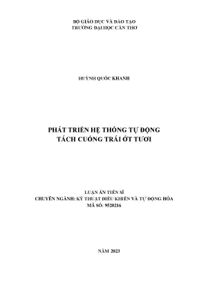 Phát triển hệ thống tự động tách cuống trái ớt tươi