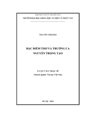 Đặc điểm thơ và trường ca nguyễn trọng tạo