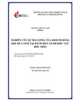 Nghiên cứu sự hài lòng của khách hàng khi mua sắm tại bách hoá xanh khu vực hóc môn