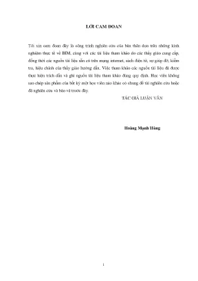 Nghiên cứu ứng dụng mô hình bim trong công tác quản lý dự án xây dựng công trình tại tỉnh thái bình