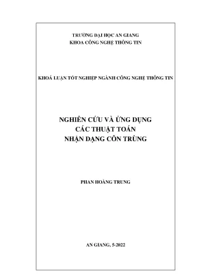 Nghiên cứu và ứng dụng các thuật toán nhận dạng côn trùng