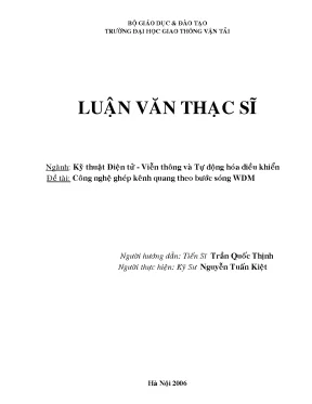 Công nghệ ghép kênh quang theo bước sóng wdm