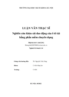 Nghiên cứu khảo sát dao động của ô tô tải bằng phần mềm chuyên dụng