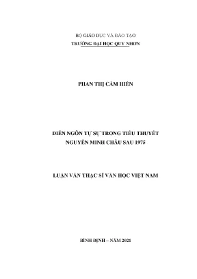 Luận văn thạc sỹ diễn ngôn tự sự trong tiểu thuyết nguyễn minh châu sau 1975
