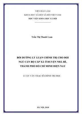 Bồi dưỡng lý luận chính trị cho đội ngũ cán bộ ở huyện nhà bè thành phố hồ chí minh hiện nay