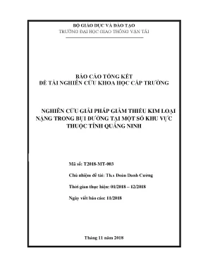 Nghiên cứu giải pháp giảm thiểu kim loại nặng trong trong bụi đường tại một số khu vực thuộc tỉnh quảng ninh cấp trường