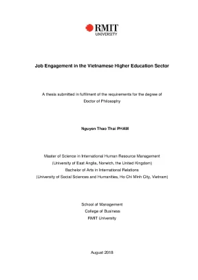 Doctoral thesis of philosophy job engagement in the vietnamese higher education sector
