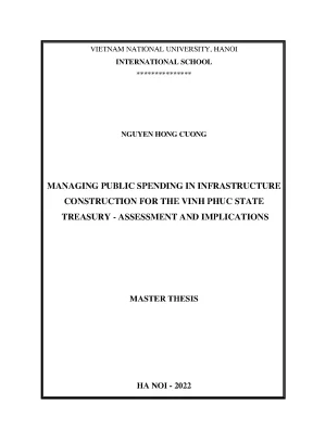 Managing public spending in infrastructure construction for the vinh phuc state treasury assessment and implications