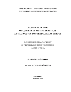 A critical review of current el testing practices at thai nguyen lower secondary school