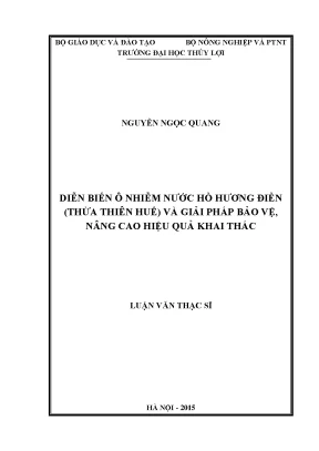 Diễn biến ô nhiễm nước hồ hương điền thừa thiên huế và giải pháp bảo vệ nâng cao hiệu quả khai thác
