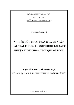 Lvths toan van doan hoang dat nghien cuu thuc trang va de xuat giai phap phong tranh truot lo dat huyen tuyen hoa tinh quang binh