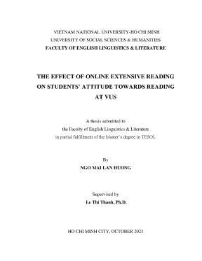 The effect of online extensive reading on student attitude towards reading at vus m a