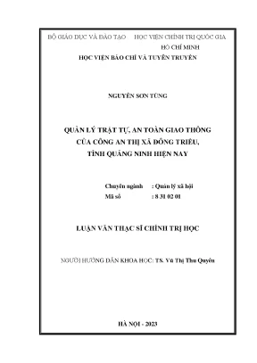 Quản lý trật tự an toàn giao thông của công an thị xã đông triều tỉnh quảng ninh hiện nay
