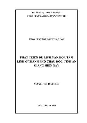 Phát triển du lịch văn hóa tâm linh ở thành phố châu đốc tỉnh an giang hiện nay
