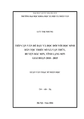 Luận văn phương pháp giảng dạy dân tộc thiểu số lạng sơn