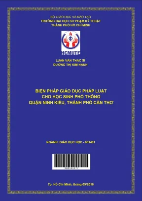 Biện pháp giáo dục pháp luật cho học sinh phổ thông quận ninh kiều thành phố cần thơ