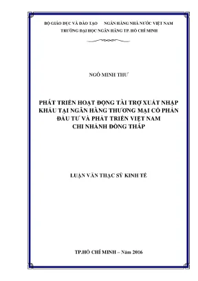Tài liệu phát triển hoạt động tài trợ xuất nhập khẩu