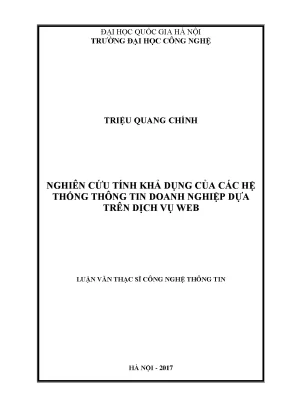 Luận văn ths nghiên cứu tính khả dụng của các hệ thống thông tin doanh nghiệp dựa trên dịch vụ web