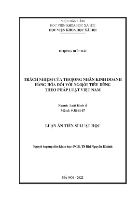 Trách nhiệm của thương nhân kinh doanh hàng hóa đối với người tiêu dùng theo pháp luật việt nam