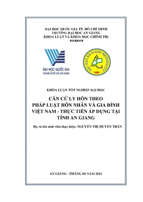 Căn cứ ly hôn theo pháp luật hôn nhân và gia đình việt nam thực tiễn áp dụng tại tỉnh an giang