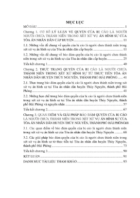 Quyền của bị cáo là người chưa thành niên phạm tội trong xét xử hình sự tại tand huyện thủy nguyên thành phố hải phòng