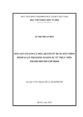 Đấu giá tài sản là nhà quyền sử dụng đất theo pháp luật thi hành án dân sự từ thực tiễn thành phố hồ chí minh
